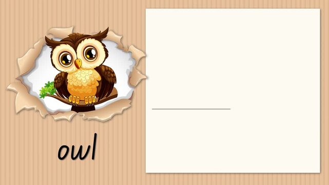 Educational Alphabet Animation Teaching the Letter O with an Owl Illustration