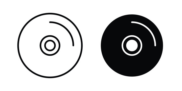 DVD icon symbol. Flat Vector illustration set
