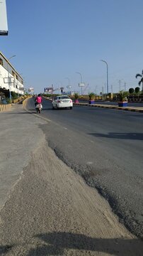 Traffic and Commuters on the Vijay Nagar Flyover, Indore