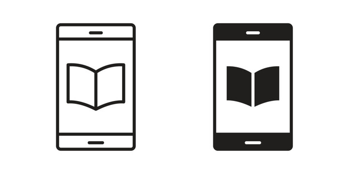 Ebook icon symbol. Flat Vector illustration set