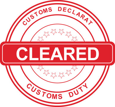 Customs declaration stamp shows cleared customs duty approval