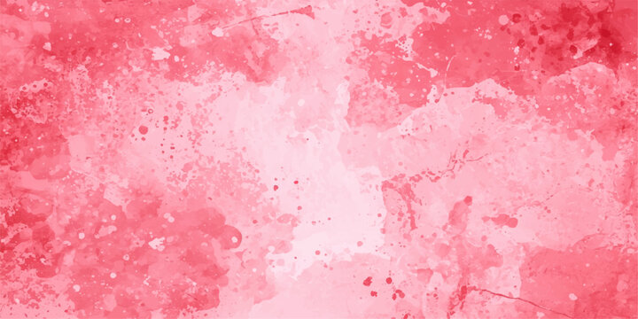 Abstract pink watercolor background featuring a vintage grunge texture and aged paint design on a rough paper surface