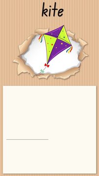 Educational Alphabet Animation for Letter K with Kite Illustration