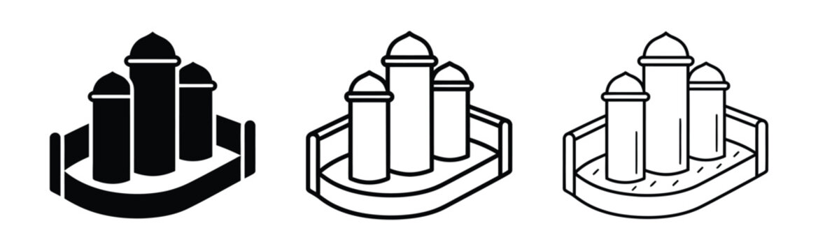 Salt and pepper shakers icon set Vector
