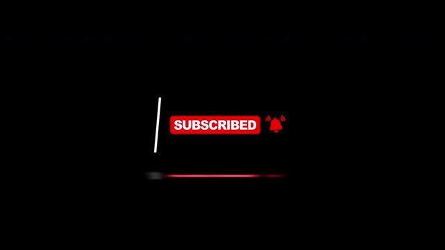 Animated Subscribe Button with Red Neon Glow on Black Background.