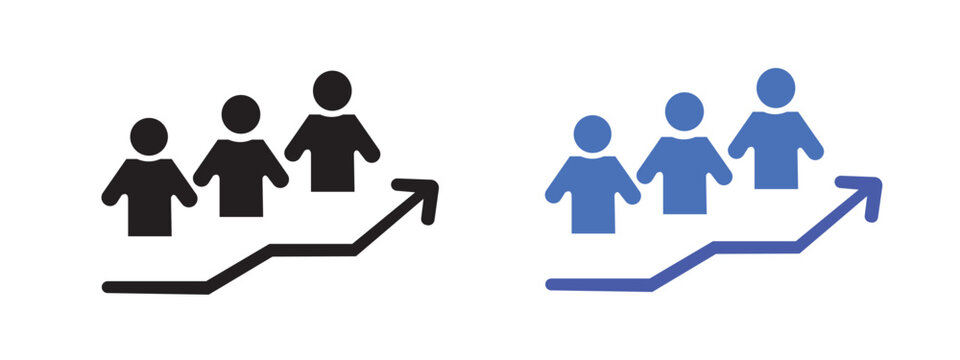 People growth chart with upward arrow icon increase progress business