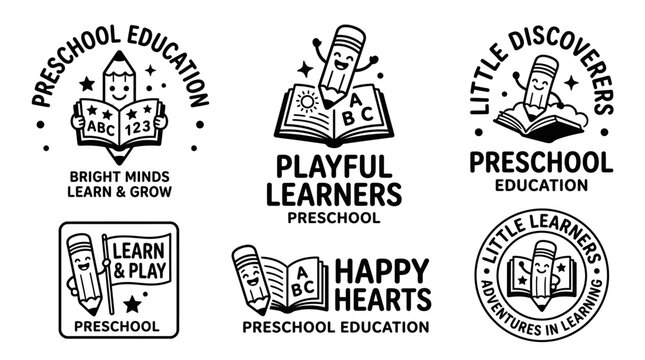 Preschool education logo designs.