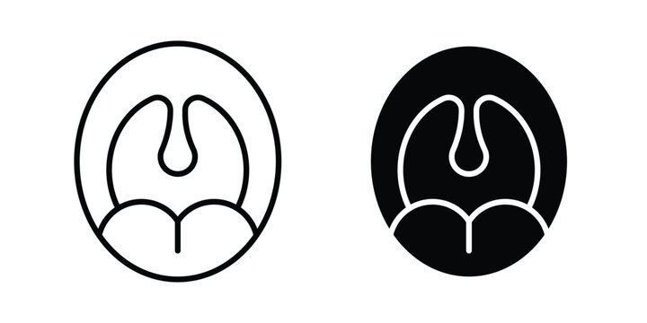 Tonsillitis icon symbol. Flat Vector illustration set