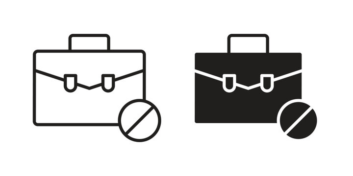 Unemployment icon symbol. Flat Vector illustration set