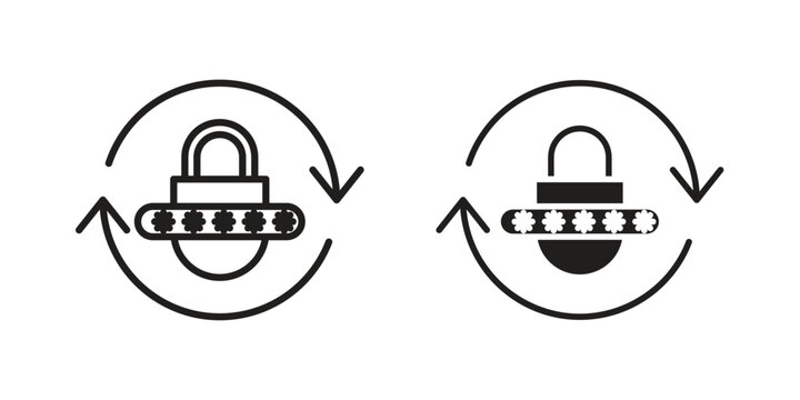 Update password icon symbol. Flat Vector illustration set