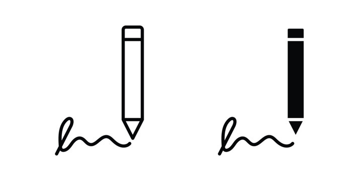 Write icon symbol. Flat Vector illustration set