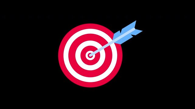 business goal Aim target arrows hitting the target success business concept animation with alpha channel