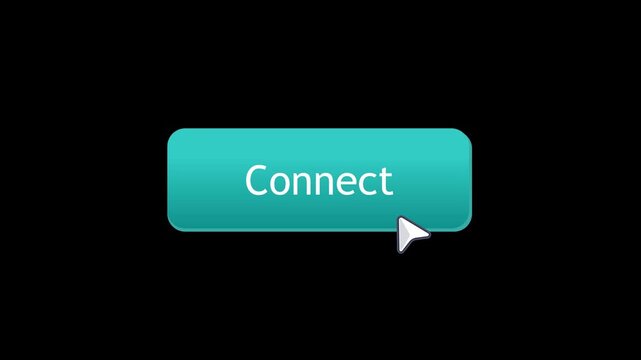 Modern connect button animation with cursor click interaction and clean UI design. Minimal motion graphic for networking, digital communication, mobile apps, websites, and technology projects.