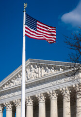 Fototapeta premium Supreme Court institution of legal authority. Supreme Court landmark. Supreme Court building of American justice. Supreme Court facade of constitutional law.