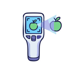 Handheld moisture meter testing fruit freshness illustration © Shurmila