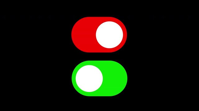 On Off Icon switch slide lock buttons toggle concept loop animation video with alpha channel