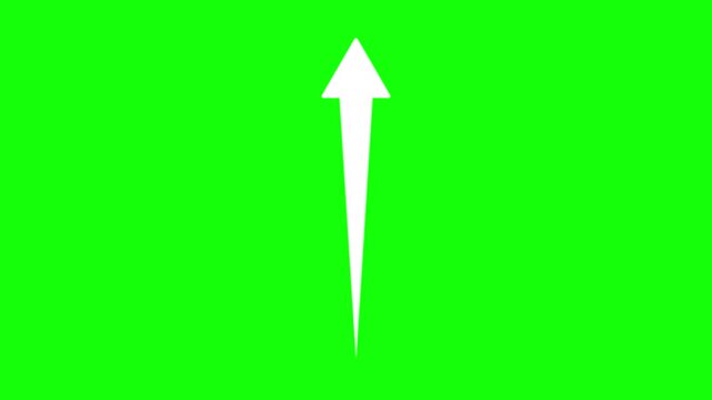 Vertical Arrow Extending Upward in 1 Second on Green Screen