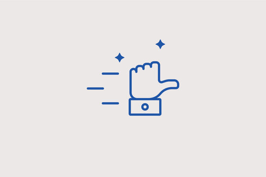 Fast pitch baseball hand symbol line icon for pitching techniques and speed. Dynamic vector illustration for coach training manuals and sports analytics.