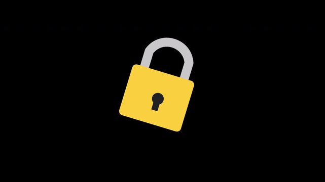 Lock padlock concept icon loop animation video with alpha channel