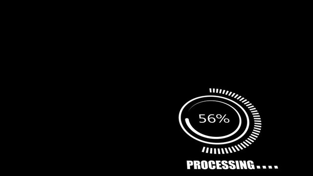 Loading Progress Bar Animation on Black Background