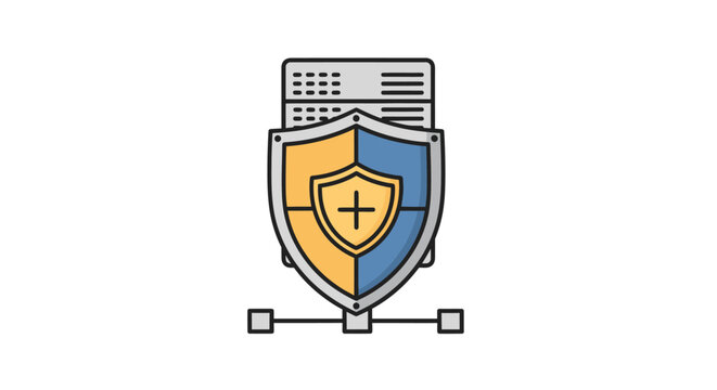 Server Security Shield Icon: Data Protection, Network Safety, Cyber Defense