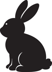 Obraz premium Rabbit Silhouette Icon - Cute Bunny Animal Profile Illustration