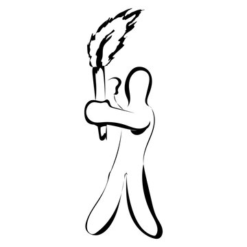Person mit einer Fackel 