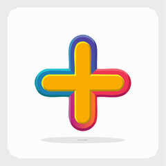 Obraz premium Colorful Plus Sign Icon