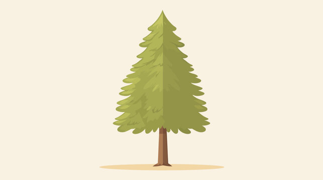 Illustration of a single pine tree on a light background