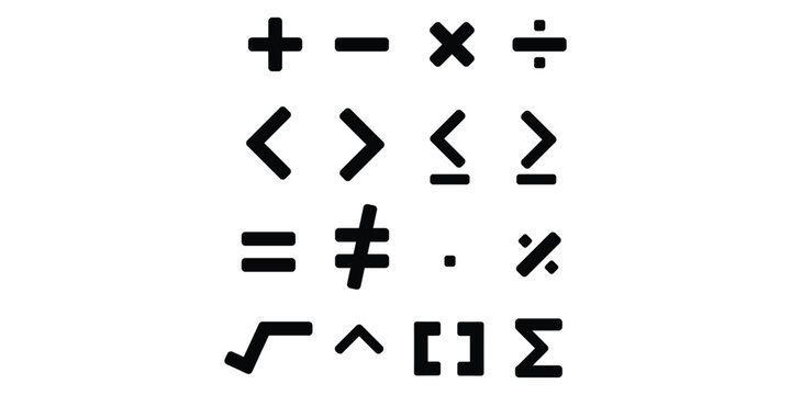 Math symbol in black color