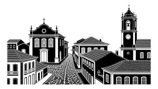 Paraty, Brazil Vector Illustration 3D