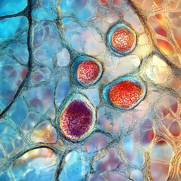Human Cell Structure Macro Illustration