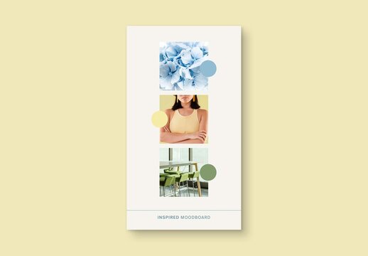 Color Palette Moodboard Template For Brand Style Guide, Color Scheme Board, Lookbook Layout & Colour Swatch Mockup Card