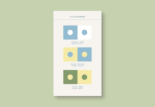 Color Palette Moodboard Template For Brand Style Guide, Color Scheme Board, Lookbook Layout & Colour Swatch Mockup Card