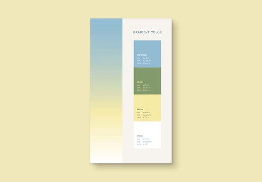 Color Palette Moodboard Template For Brand Style Guide, Color Scheme Board, Lookbook Layout & Colour Swatch Mockup Card