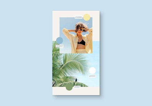Color Palette Moodboard Template For Brand Style Guide, Color Scheme Board, Lookbook Layout & Colour Swatch Mockup Card