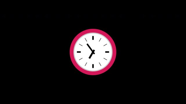 wall clock icon concept loop animation video with alpha channel