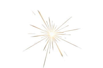 Fototapeta premium Bright golden light burst overlay with radiating rays on transparent background creating shining lens flare effect