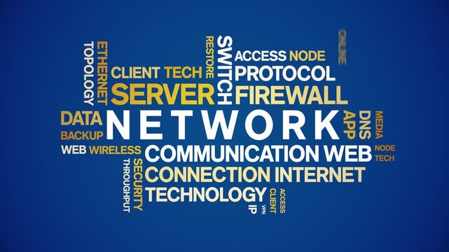 Network animated word cloud-gross domestic product animation tag kinetic typography seamless loop.