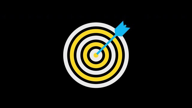 business goal Aim target arrows hitting the target success business concept animation with alpha channel