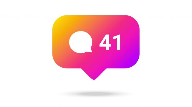 Comment notification icon with an animated counter on a sleek white background.