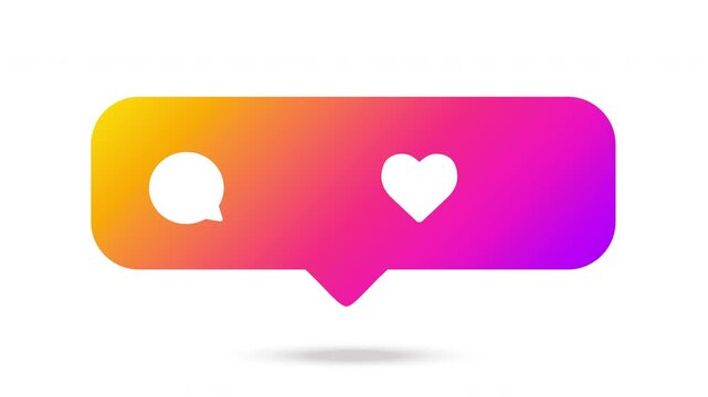 Blank social media Likes and comments pop-up with heart and bubble icons on white for adding your own data.