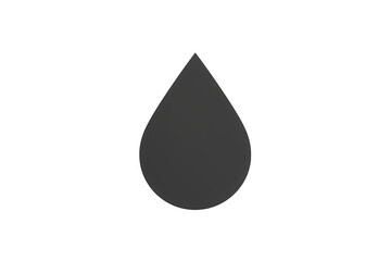 Fototapeta premium Dark grey simple liquid drop symbol icon on a transparent background, representing fluid, oil, or water