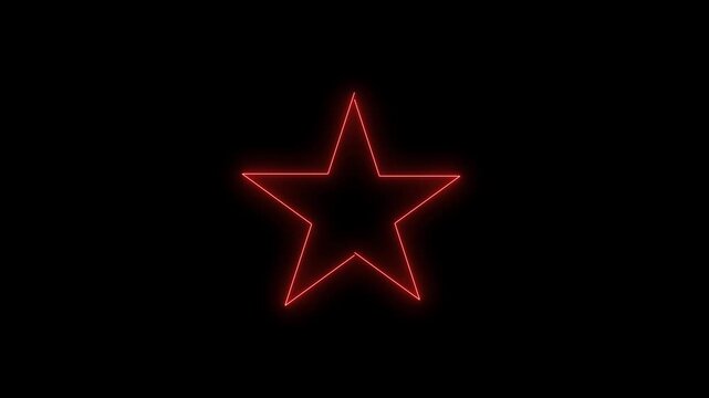 Celestial Luminescence: A radiant, red star illuminates the canvas of night, its neon glow igniting a sense of wonder and possibility.