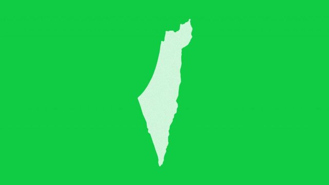 Israel static effect map pop animation green background