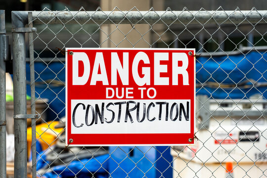 Danger Due to Construction Warning Sign