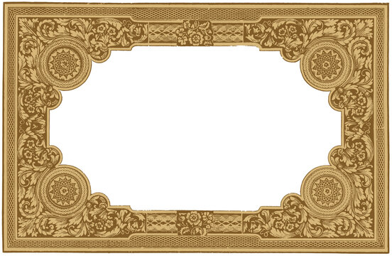 Vintage Victorian Ornamental Frame PNG Transparent Decorative Border