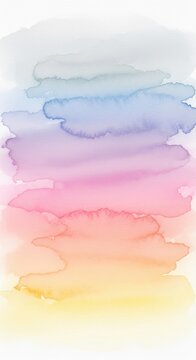 Soft pastel watercolor background in hues of blue pink purple yellow and orange for creative design