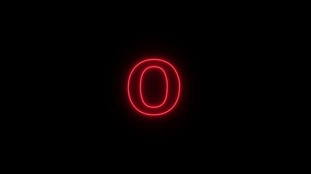 5 second countdown timer animation with neon number text animation.