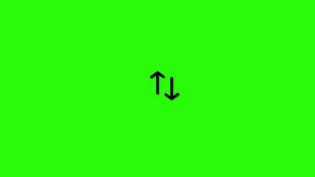 Directional swipe arrow, animated arrow pointing to downwards.